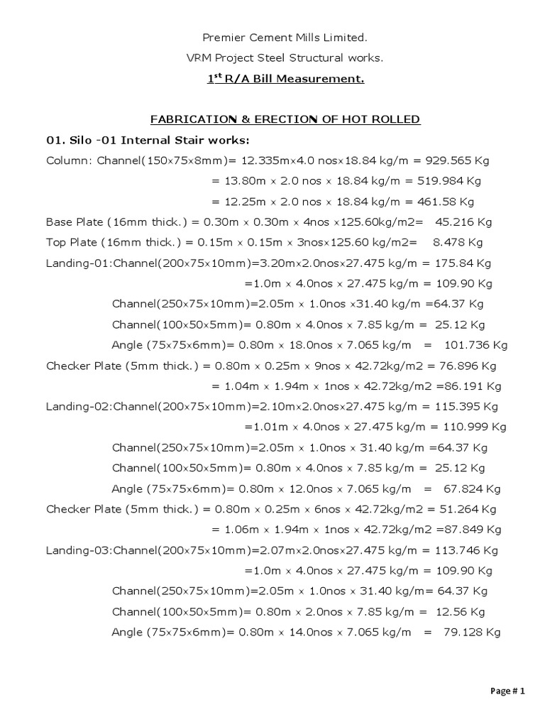 1st RA Measurement PDF Industrial Processes Civil Engineering