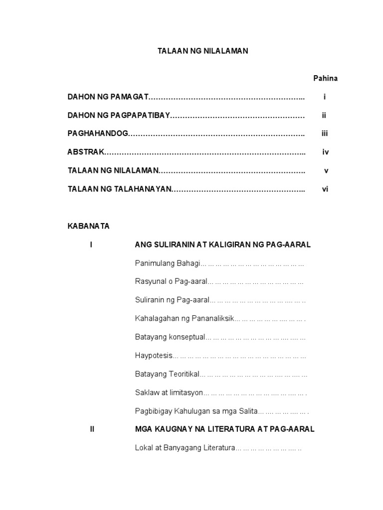Talaan NG Nilalaman | PDF