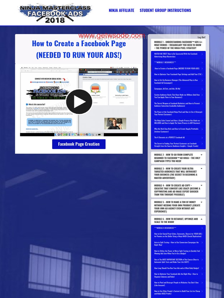 How To Create A Facebook Page (Needed To Run Your Ads!) | PDF ...