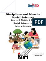 Disciplines and Ideas in Social Sciences: Quarter I Module 3 & 4: Social Science vs. Natural Science