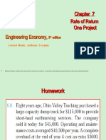 Rate of Return One Project