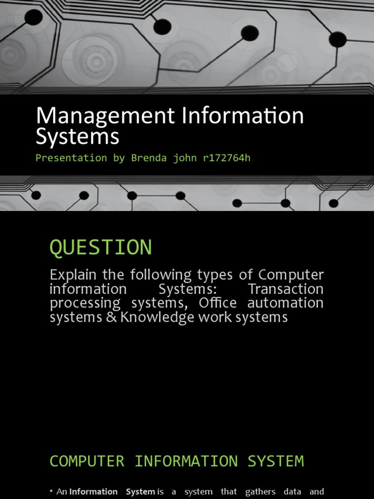 Management Information Systems 1 | PDF | Automation | Information System