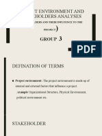 Project Environment and Stakeholders Analyses (: Group