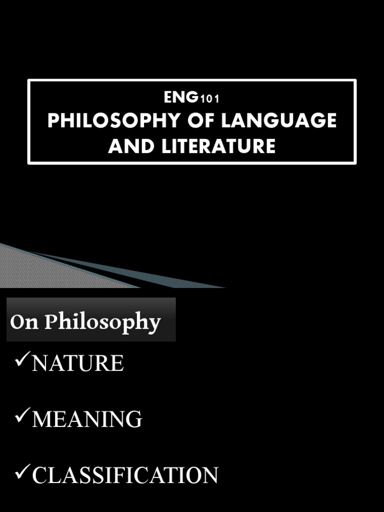 Philosophy of Language and Literature | PDF | Foreign Language Studies