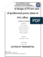 Proposed Design of 55 MW Unit of Geothermal Power Plant