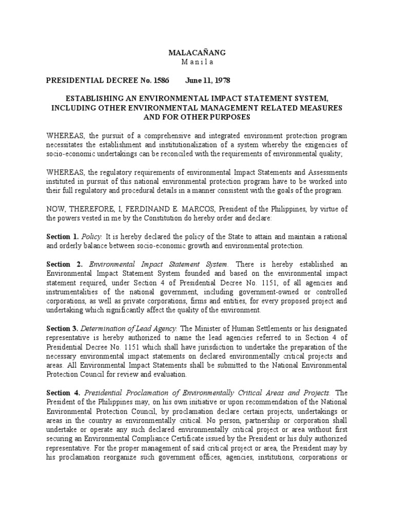 Environmental Impact Statement System | PDF | Environmental Protection ...