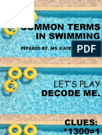 Common Terms in Swimming: Pepared By: Ms. Katrina Joyce C. Ylagan Edited By: Mr. Jobert S. Dela Cruz