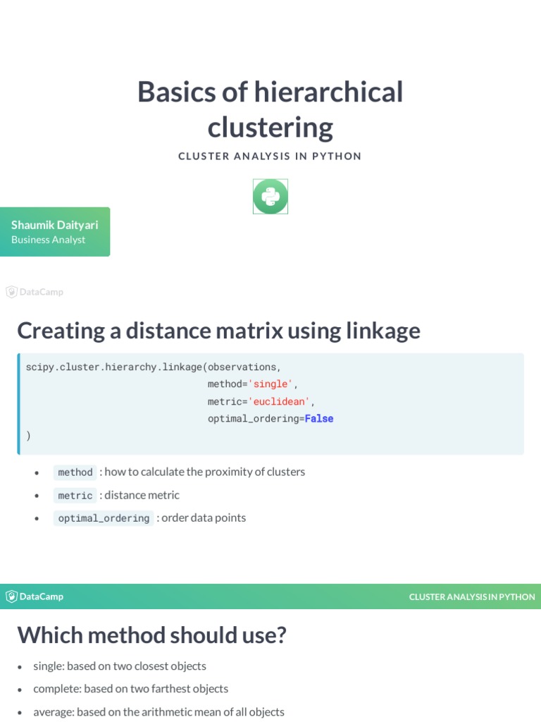 Cluster Analysis in Python Chapter2 PDF | PDF | Cluster Analysis ...
