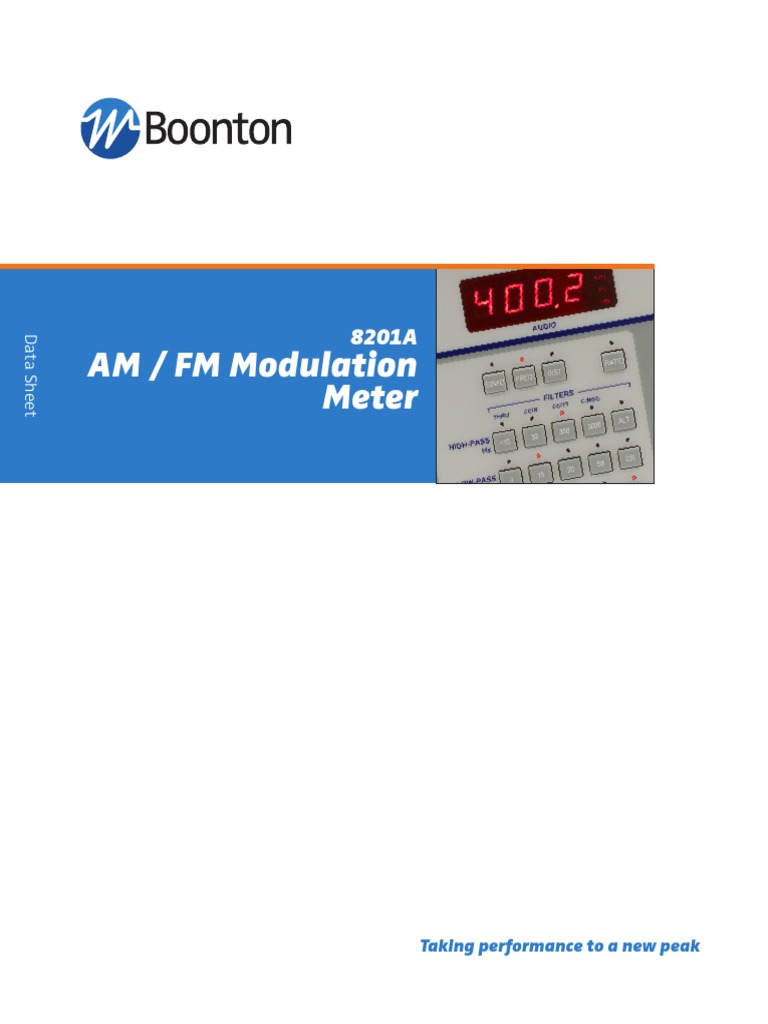 AM / FM Modulation Meter Taking Performance To A New Peak PDF Hertz Frequency Modulation