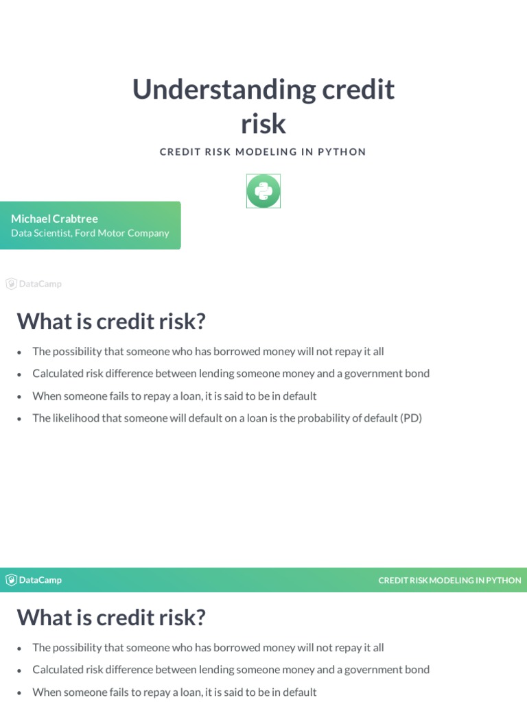 Credit Risk Modeling in Python Chapter1 | PDF | Credit | Finance ...
