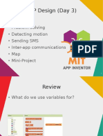 APP Design (Day 3) : Review Problem Solving Detecting Motion Sending SMS Inter-App Communications Map Mini-Project