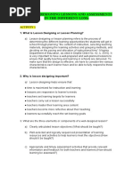 Lesson 2: Designing Lessons and Assessments in The Different Ldms