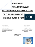 Seminar On Definition, Curriculum Determinants, Process & Steps of Curriculum Development, Models, Types & Framework