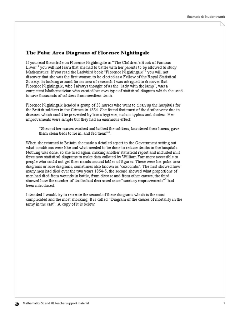 Polar Area Diagrams of Florence Nightingale PDF PDF Florence