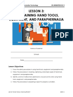 Lesson 3: Maintaining Hand Tools, Equipment, and Paraphernalia