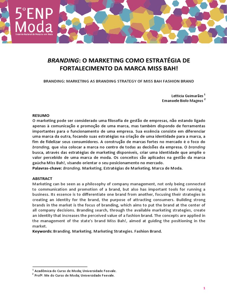 Branding O Marketing Como Estratégia De Fortalecimento Da Marca Pdf
