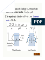  The fiber form are arc a' b' of radius (ρ-y) , subtended by the angle dθ, its deformed length is  The original length of this fiber is of the fiber