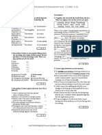 Advanced Achievement Test 1 (Units 1-2) : Listening Grammar