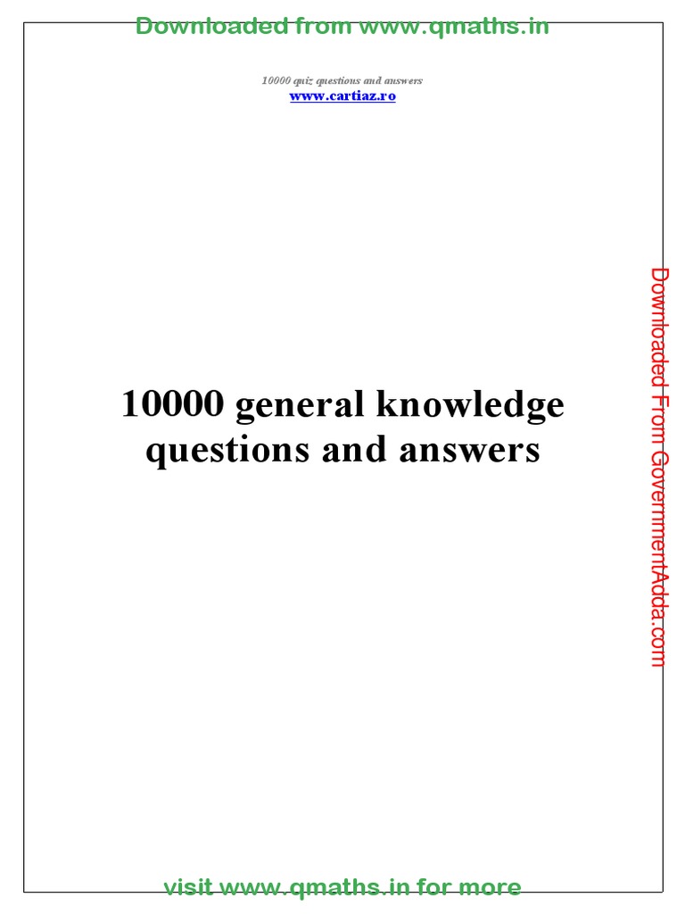 General Knowledge Questions and Answers: WWW - Cartiaz