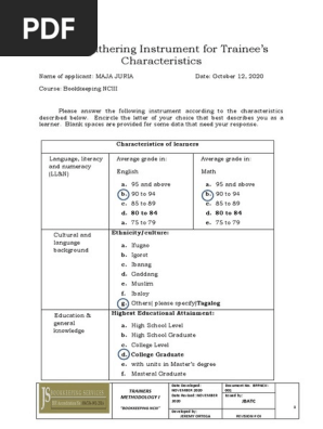 Data Gathering Instrument for Trainee and self-assessment check of advance and beginner trainees.docx