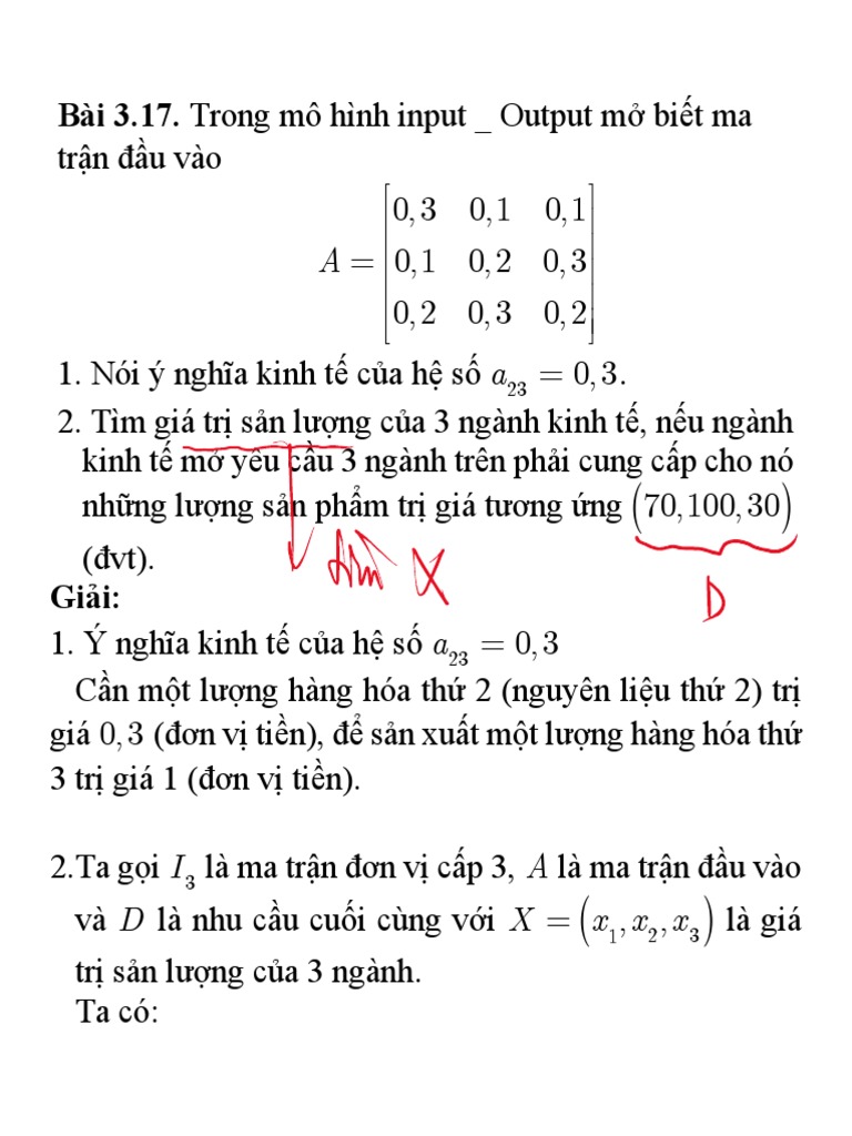 BT VÍ D Mô Hình Input - Output PDF | PDF