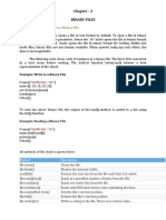 Chapter - 3 Binary Files: 3.1 Reading and Writing To A Binary File