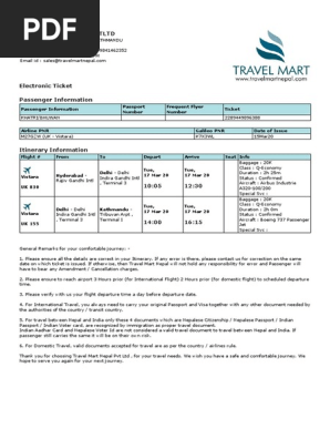 itinerary