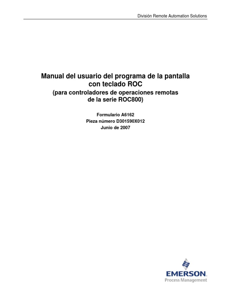 Manual Roc Keypad Display Program User Manual Emerson Es 133442 PDF | PDF