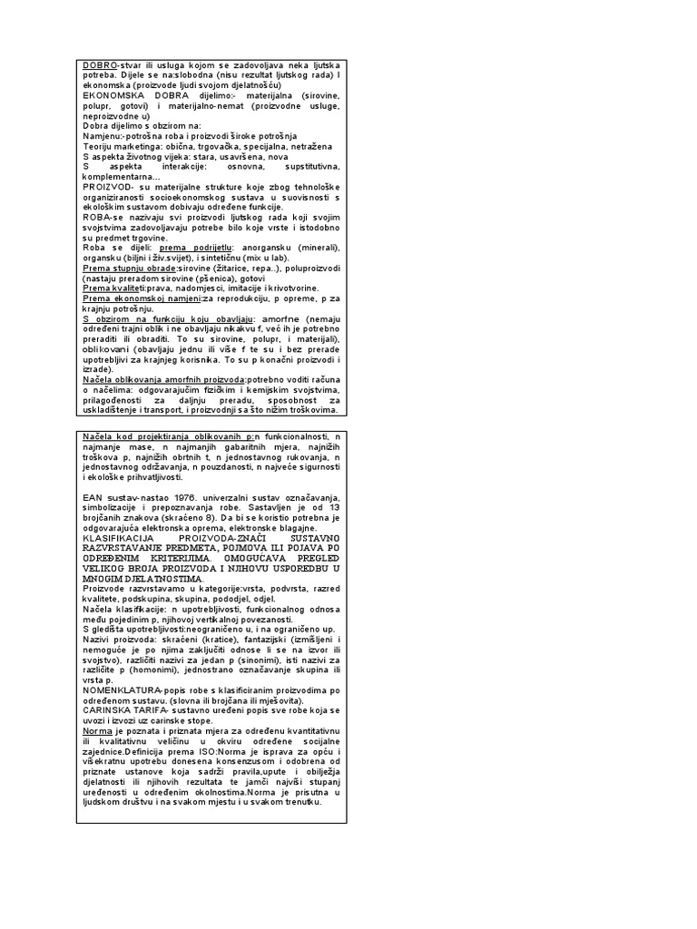 Poznavanje Robe | PDF