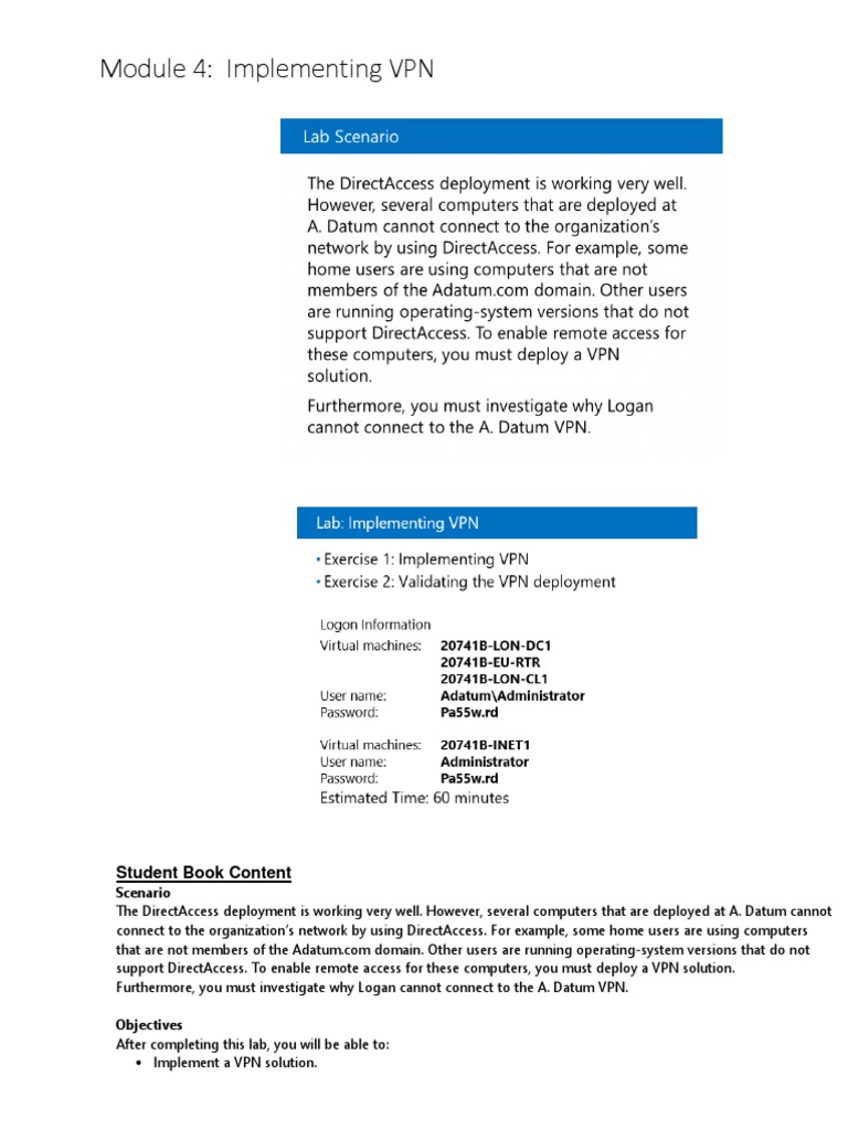 Module 4 Implementing VPN PDF | PDF | Virtual Private Network | Public ...
