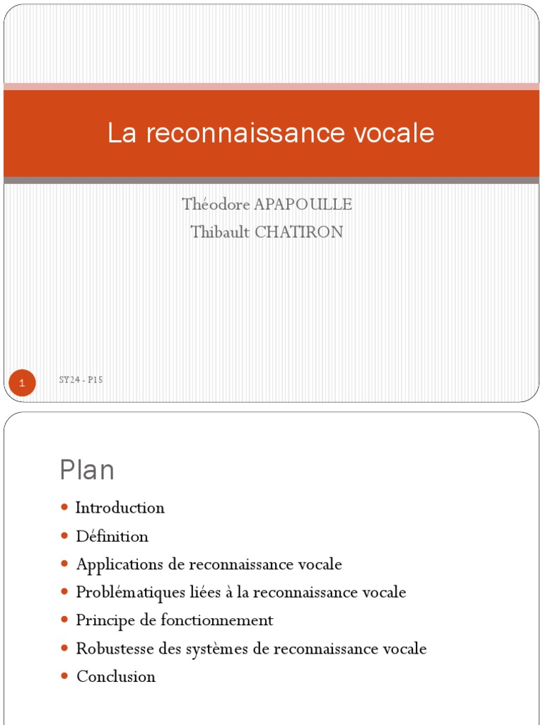 Techniques de reconnaissance vocale PDF Reconnaissance automatique — free download