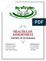 Health Law Assighnment: Concept of Euthanasia