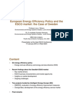 European Energy Efficiency Policy and The ESCO Market: The Case of Sweden