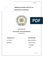 Lab File of Network Programming: Dr. B R Ambedkar National Institute of Technology Jalandhar