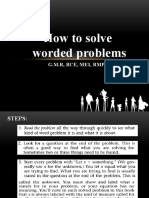 How To Solve Worded Problems: G.M.R, Rce, Me1, RMP