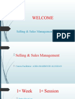 Welcome: Selling & Sales Management