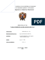 Práctica #02 "Características Del Mosto de Uva": "E.F.P. Ingeniería en Industrias Alimentarias"