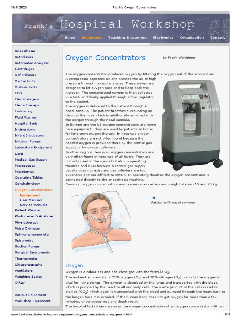 Oxygen Concentrators: Usage & Benefits | PDF