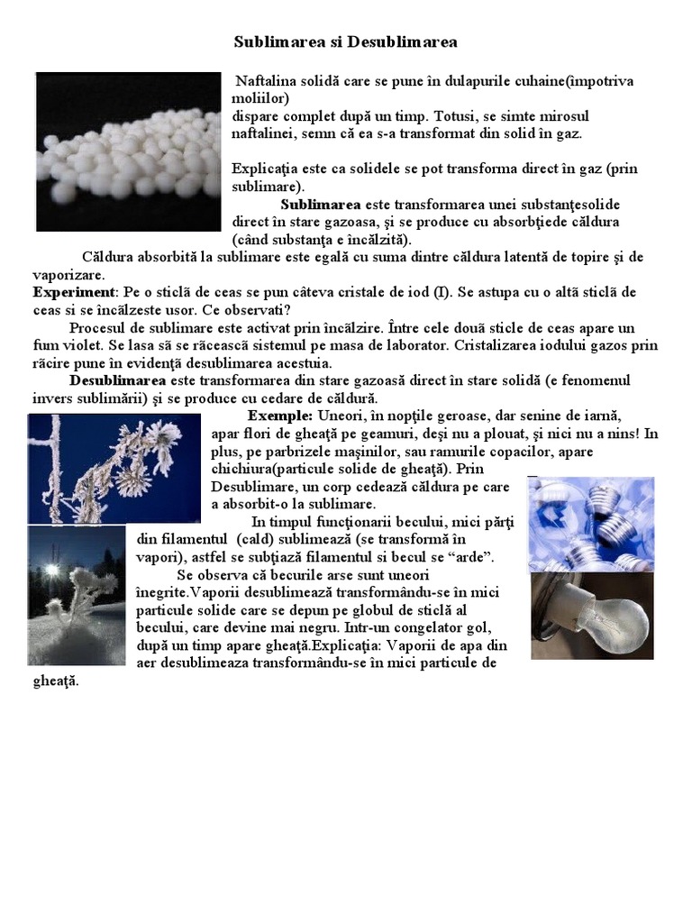 Sublimarea Si Desublimarea | PDF