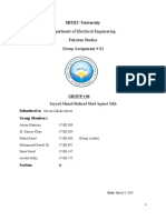 Department of Electrical Engineering Pakistan Studies Group Assignment # 01