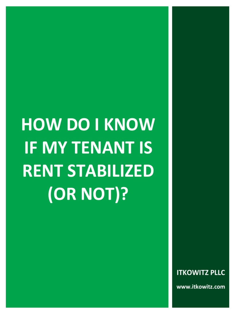How Do I Know If My Tenant Is Rent Stabilized or Not PDF Rent