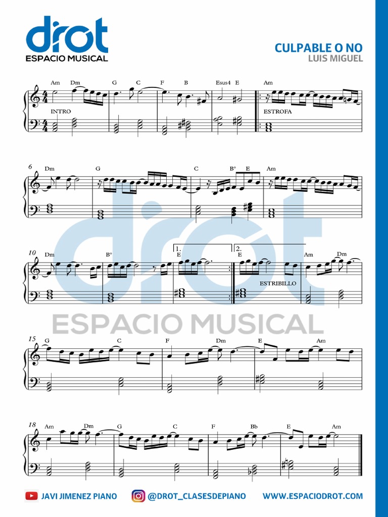 DROT - Culpable o No - Partitura Completa PDF | PDF