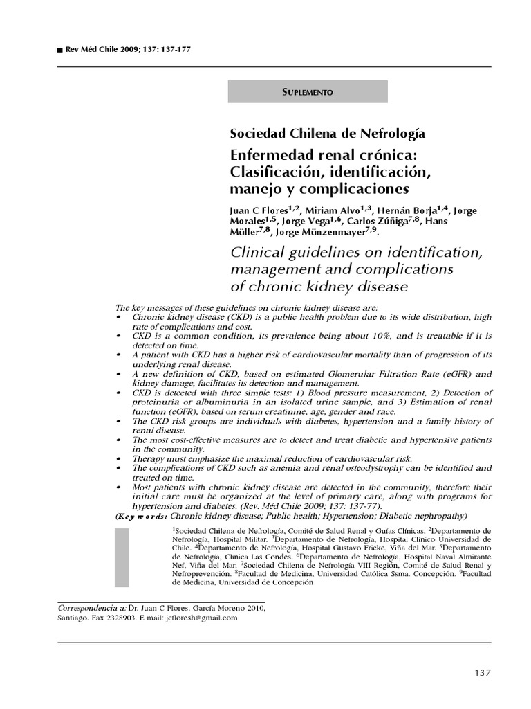 Chronic Kidney Disease Guidelines | PDF | Chronic Kidney Disease ...