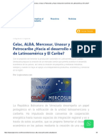 Celac, ALBA, Mercosur, Unasur y Petrocaribe ¿Hacia El Desarrollo Económico de Latinoamérica y El Caribe - PDF