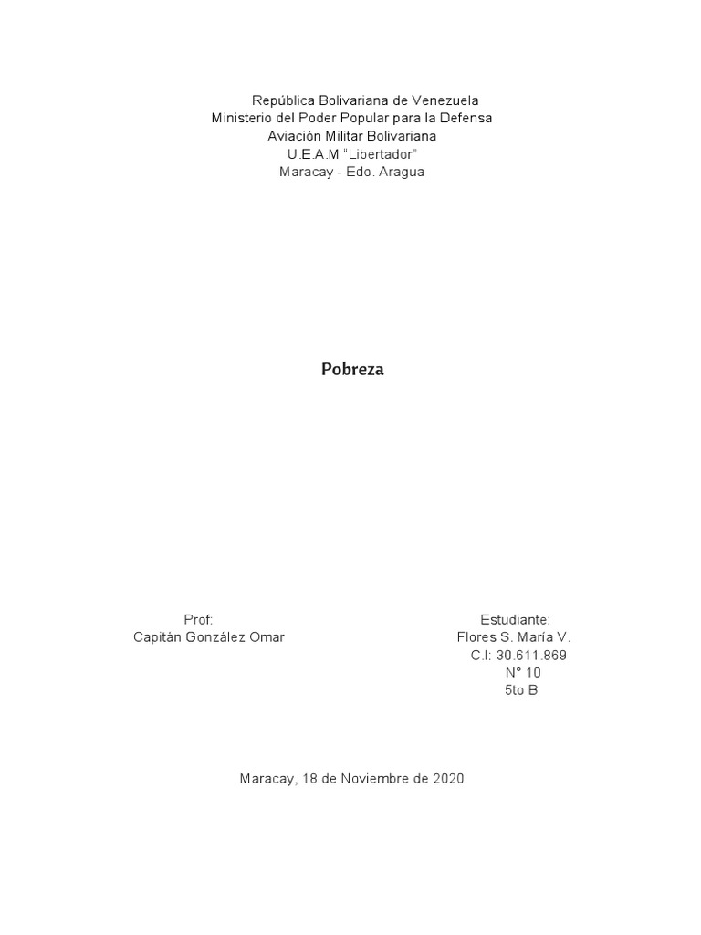 Pobreza en La Sociedad Actual | PDF | Pobreza | Pobreza e indigencia