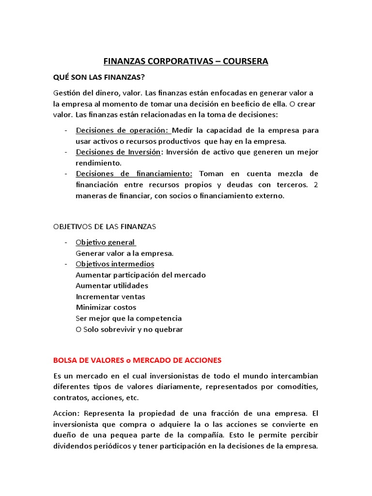 Finanzas Corporativas: Claves y Objetivos | PDF | Innovación | Ciencias ...