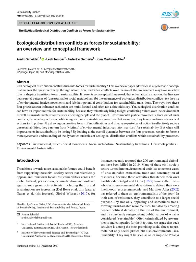 Ecological Distribution Conflicts As Fo PDF | PDF | Sustainability ...