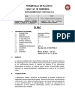 Silabo - Ii - 2020 (Mate Ii) Civil PDF