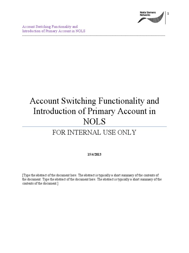 NOLS Account Switching Guide | PDF | User (Computing) | Information ...