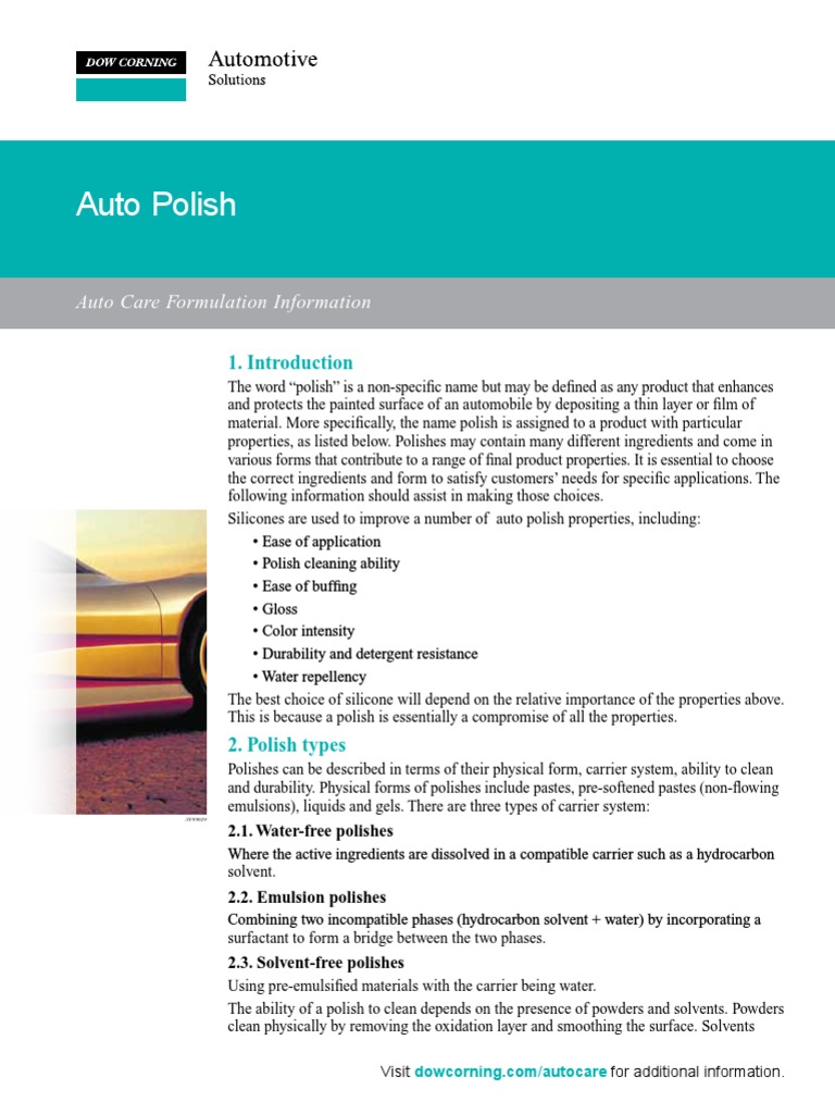 Auto Polish Formulations PDF Emulsion Wax
